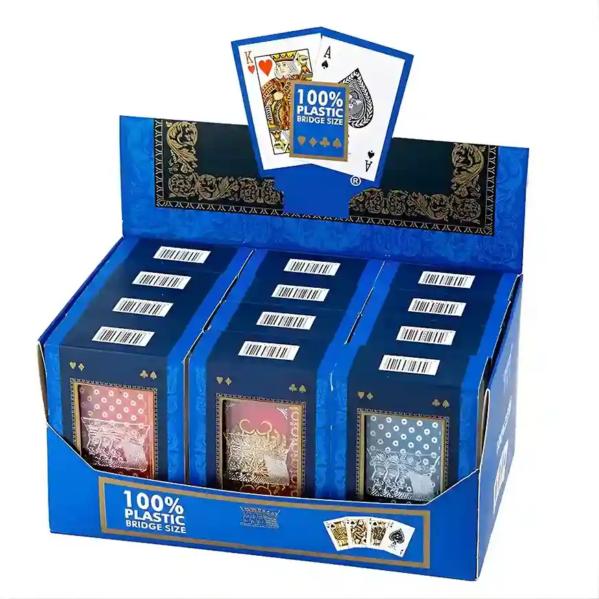 High Quality New Advertising Custom 0.31mm Four Colors Frosted Waterproof Plastic Playing Card With Container